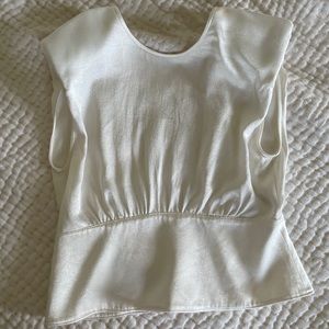 Gorgeous White Ba&sh Open Back Structured Top